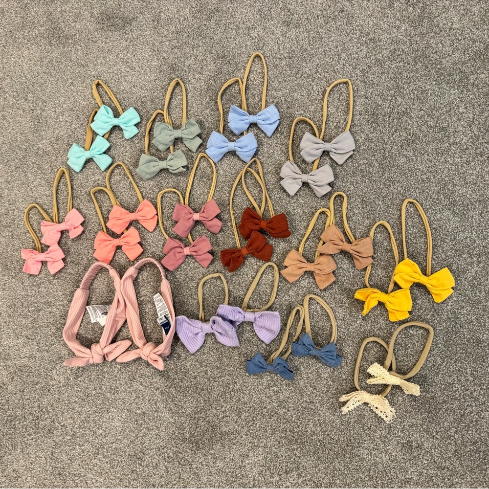 Colorful Headband Bow Set for Twin Girls